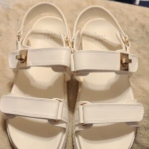a new day White Sandals with Gold Buckles